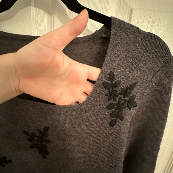 Merino Embroidered Square Neck Sweater - Picture 5 of 7